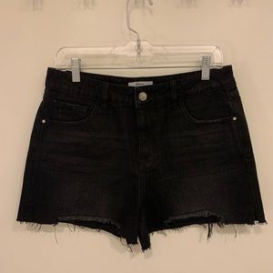 Black High Waisted Cut Off Shorts